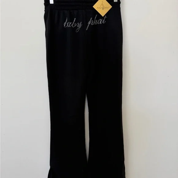 Baby Phat Black Rhinestone Logo Jogger Pants - Picture 5 of 8
